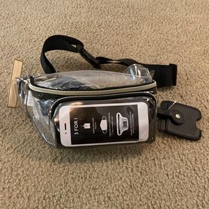 Clear Fanny Pack with face mask & hand sanitizer pouch